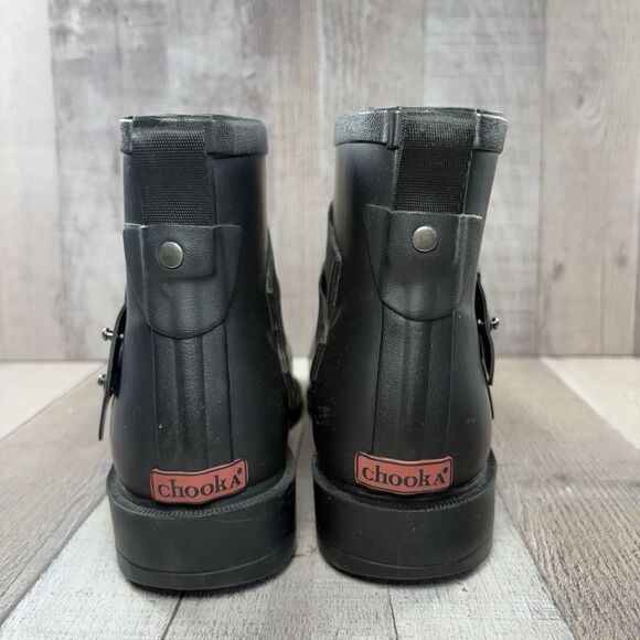 Chooka Midtown Strappy Women's Size 9 Ankle Rain Boot Bootie Waterproof Black - Picture 9 of 13